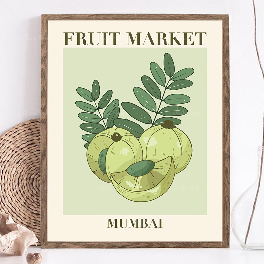 Plant Jackfruit - Принт на рынке фруктов, плакат на